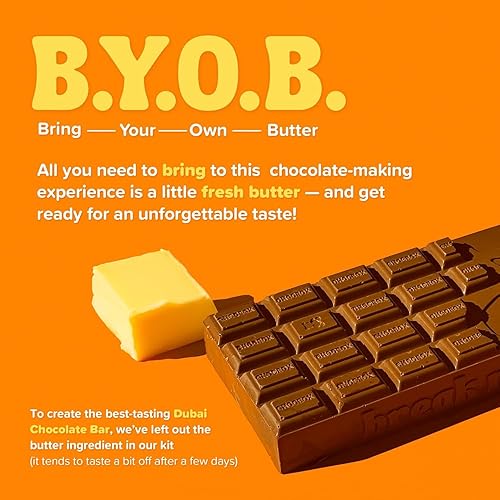 Miniatura 2 de Chocbox Viral Dubai - Kit de recarga de barra de chocolate con leche, obleas de choc, kataifi rallado, crema de pistacho, kit de caja de regalo de