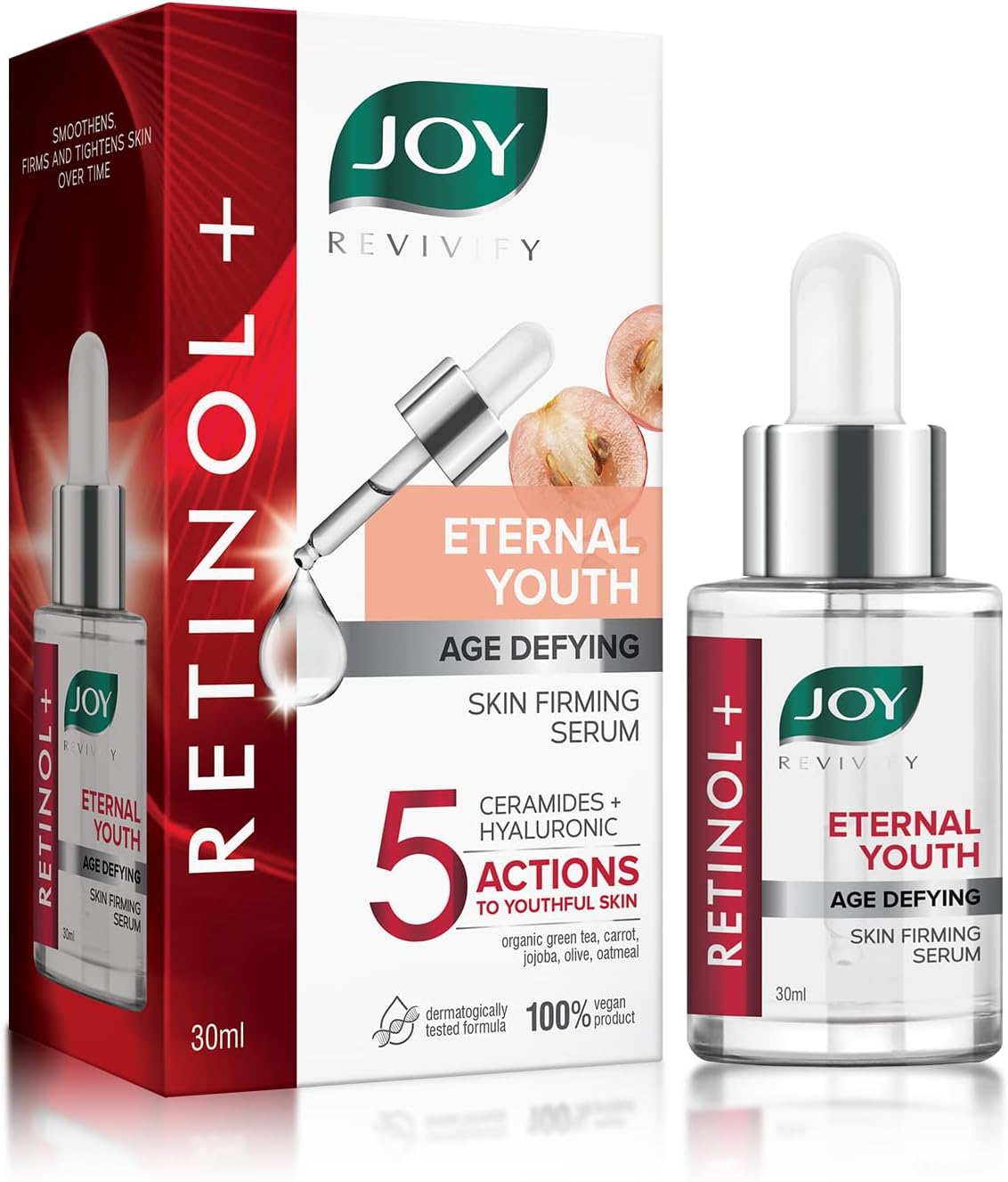 Joy Eternal Youth Retinol Face Serum for Anti Ageing | Skin Firming Serum with Powerful Ingredients to Fight Premature Skin Aging | Suitable For All Skin Types (30ml)
