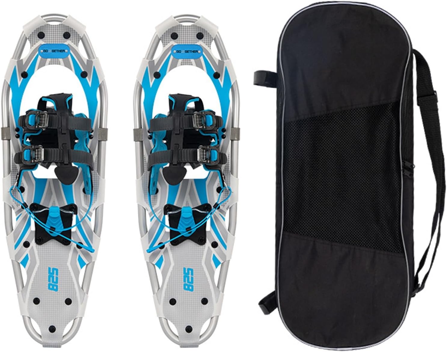 21/25/30 Inch Weight Snowshoes Snow Shoes Cross Country Skis Heel Lift Toe Box for Women Men Youth Carrying Bag Snow Baskets(青,825)