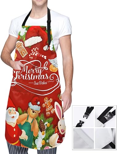 Miniatura 3 de Delantales para mujeres y hombres, delantal impermeable con 2 bolsillos, para peluquero, chef, cocinar, asar, accesorios de cocina, 28 x 33 pulgadas