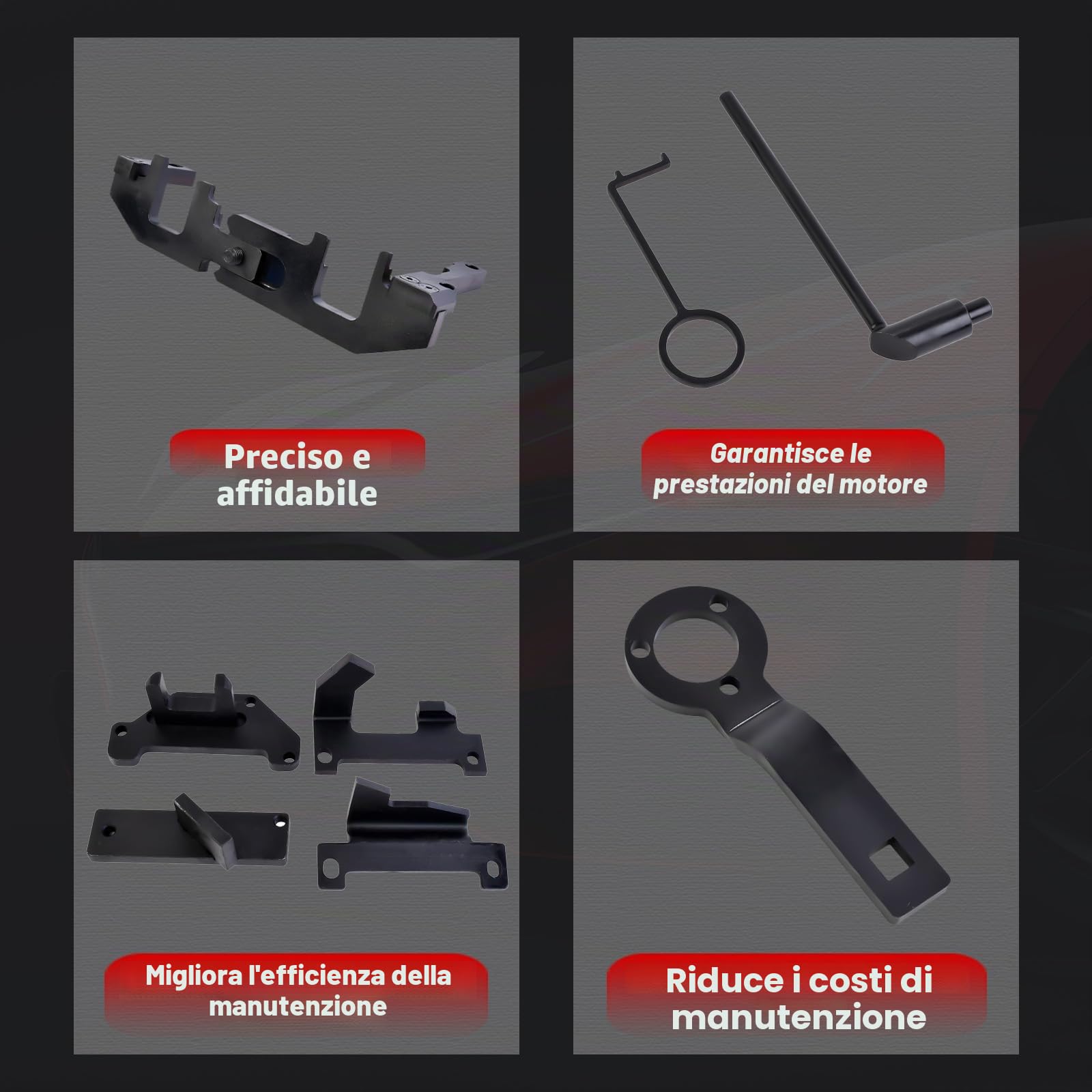 Attrezzo per cinghia di distribuzione motore Strumenti di regolazione albero a camme motore adatti per 208 308 2008 EB0 ZMZ EB2 HMZ C3 C4 1.0 1.2 Codice articolo 0109-2A 0109-2B 109-2C 109-2D 109-2B