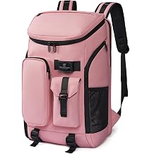 Carry on Travel Backpack for Men Women,30L Multi-Pocket 17.3inch Laptop Backpack, Sports Gym Tennis Badminton Backpack with Shoe Compartment-Pink