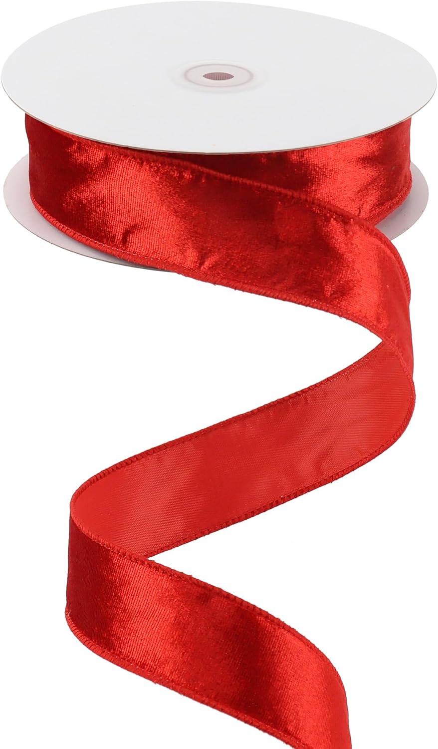 MEEDEE Red Velvet Ribbon 1.5 Inch Velvet Wired Ribbon 25