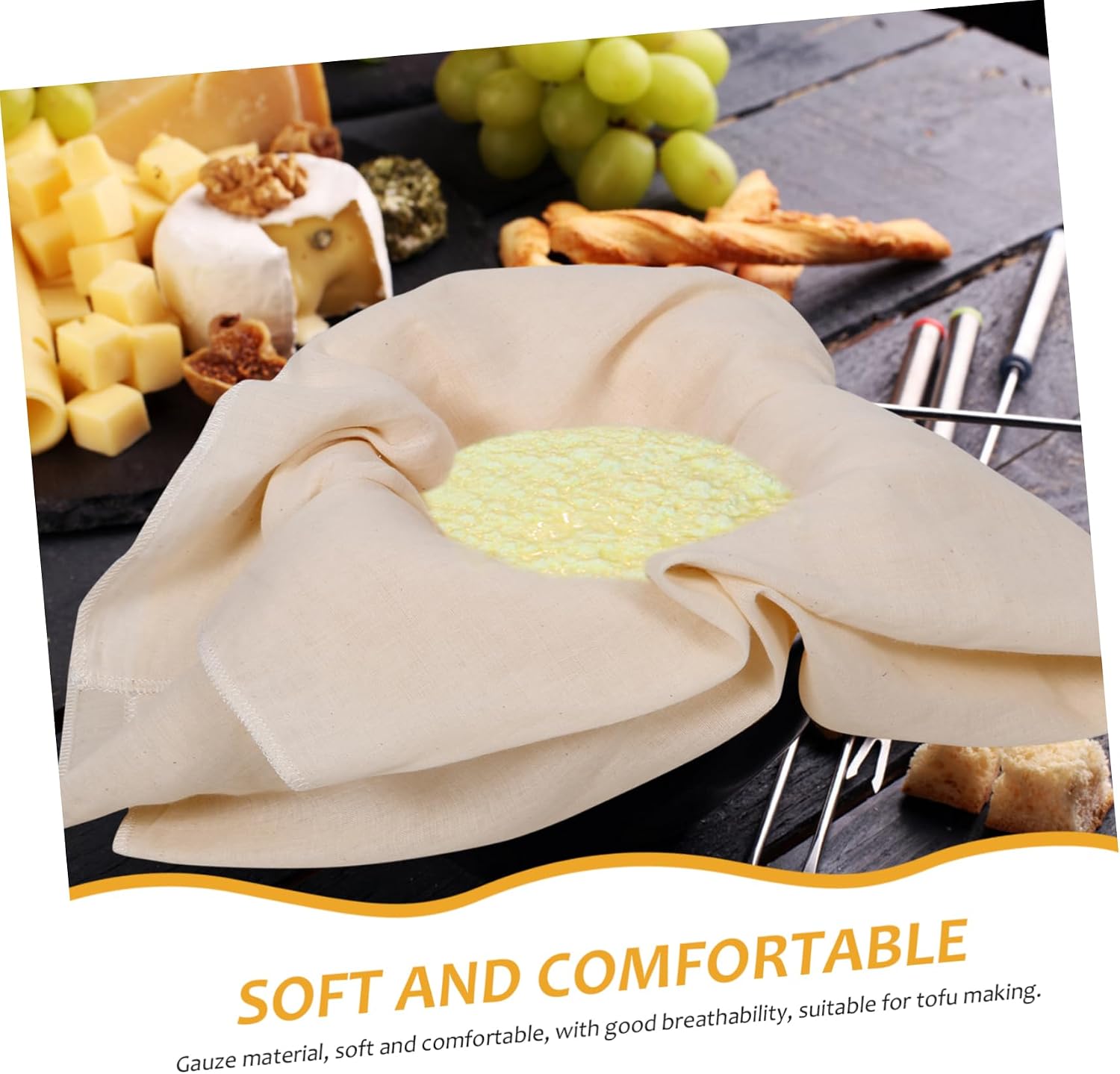 2pcs Reusable Cheesecloth for Straining Yogurt Nut and Cheese Unbleached Strainer for Cooking and Canning Double