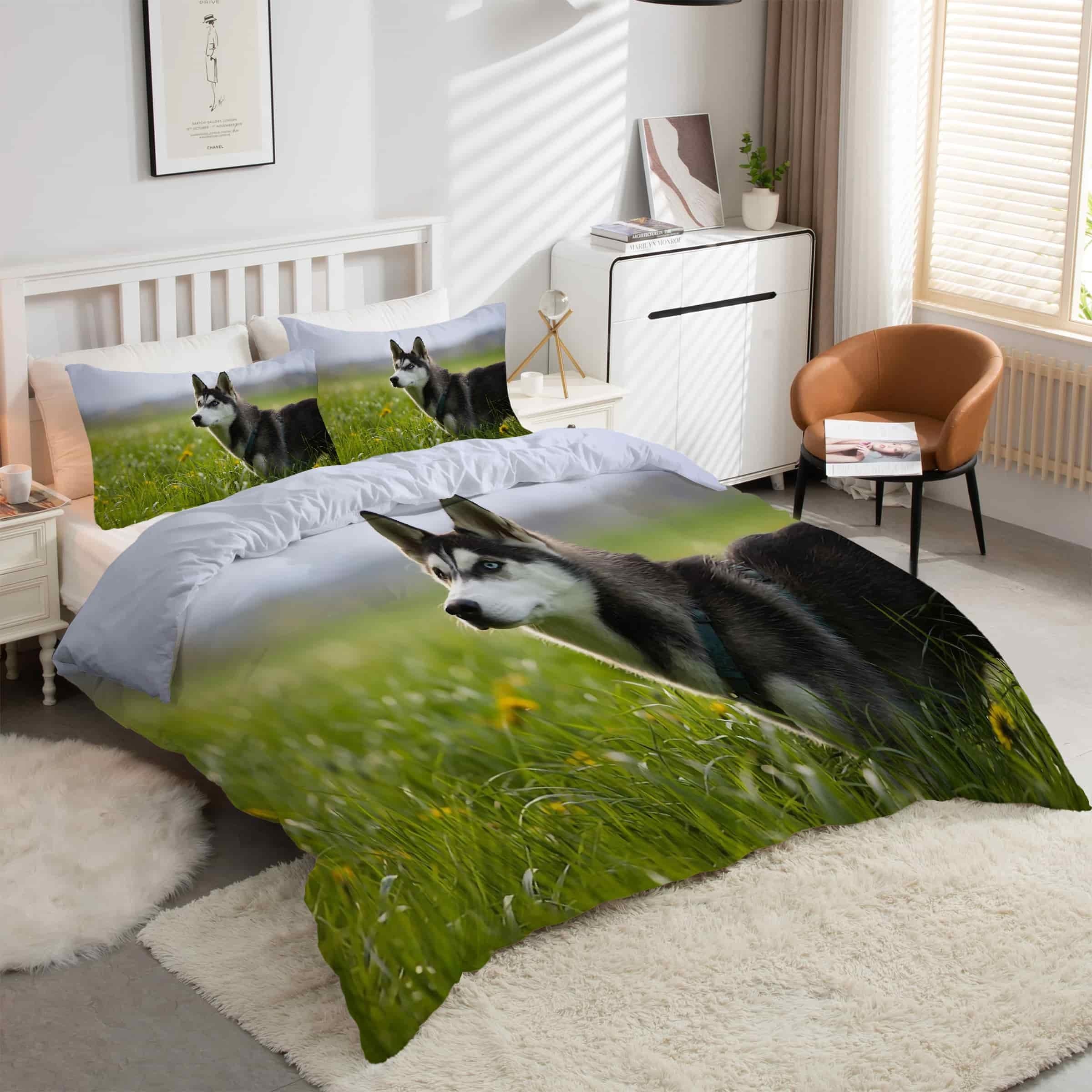 Housse de couette 220x240 PrairieHusky zippée : finie la couette qui glisse du lit
