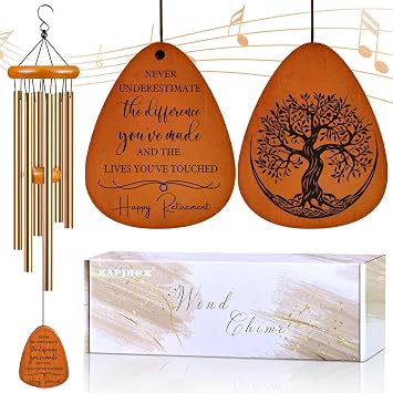 Retirement Gift for Woman Men, Retirement Wind Chime, Happy Retirement Gifts for Coworker Colleague Boss Teachers Nurses Friends, Going Away, Retirement Decorations