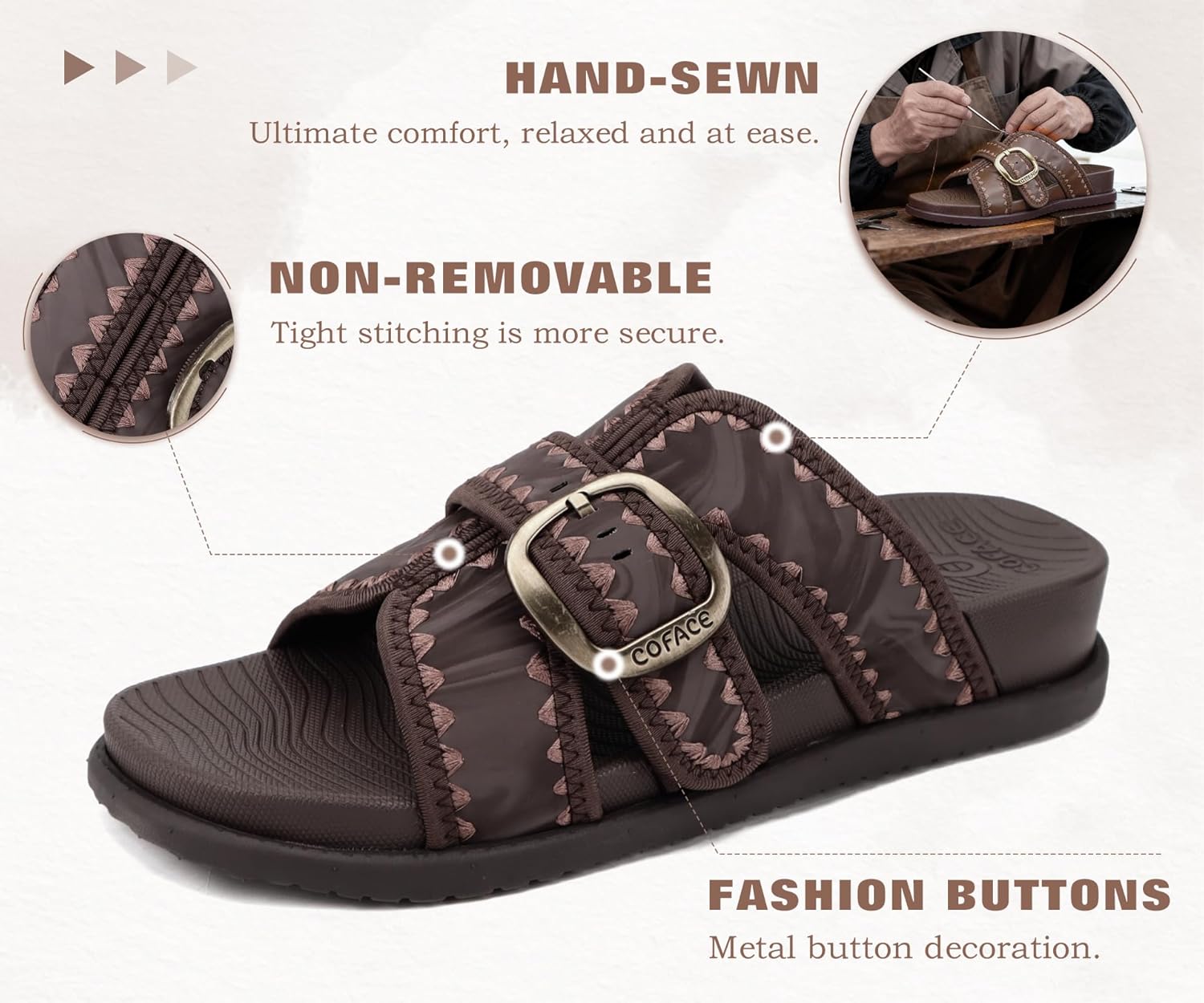 COFACE Womens Orthopedic Walking Sandals with Arch Support 2026 Summer Slides for Women Comfortable Outdoor Sandal Cloud Thick Cushion