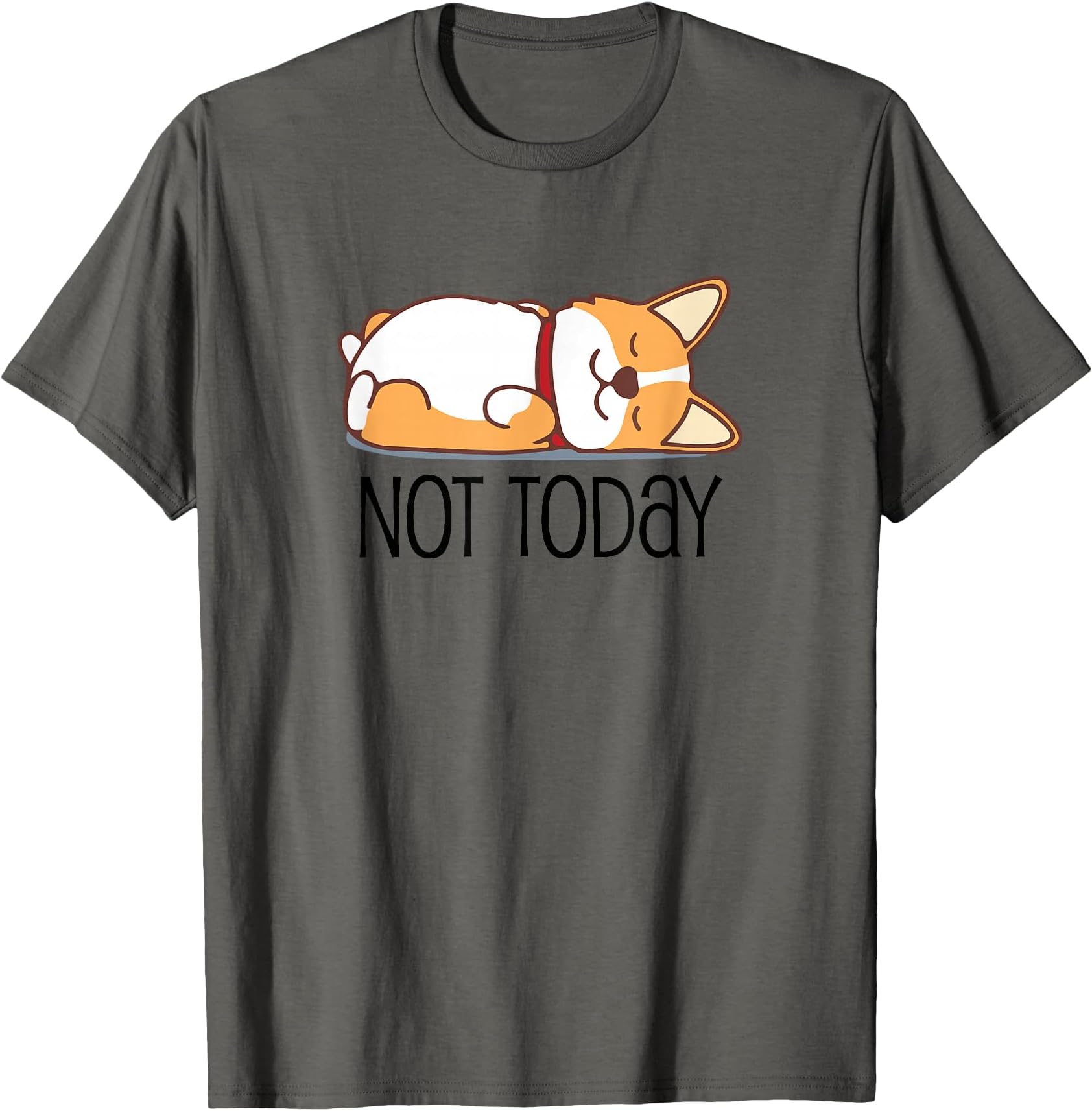 Cute Corgi Gift Funny Dog Lover Not Today Lazy Animal Short Sleeve T-Shirt