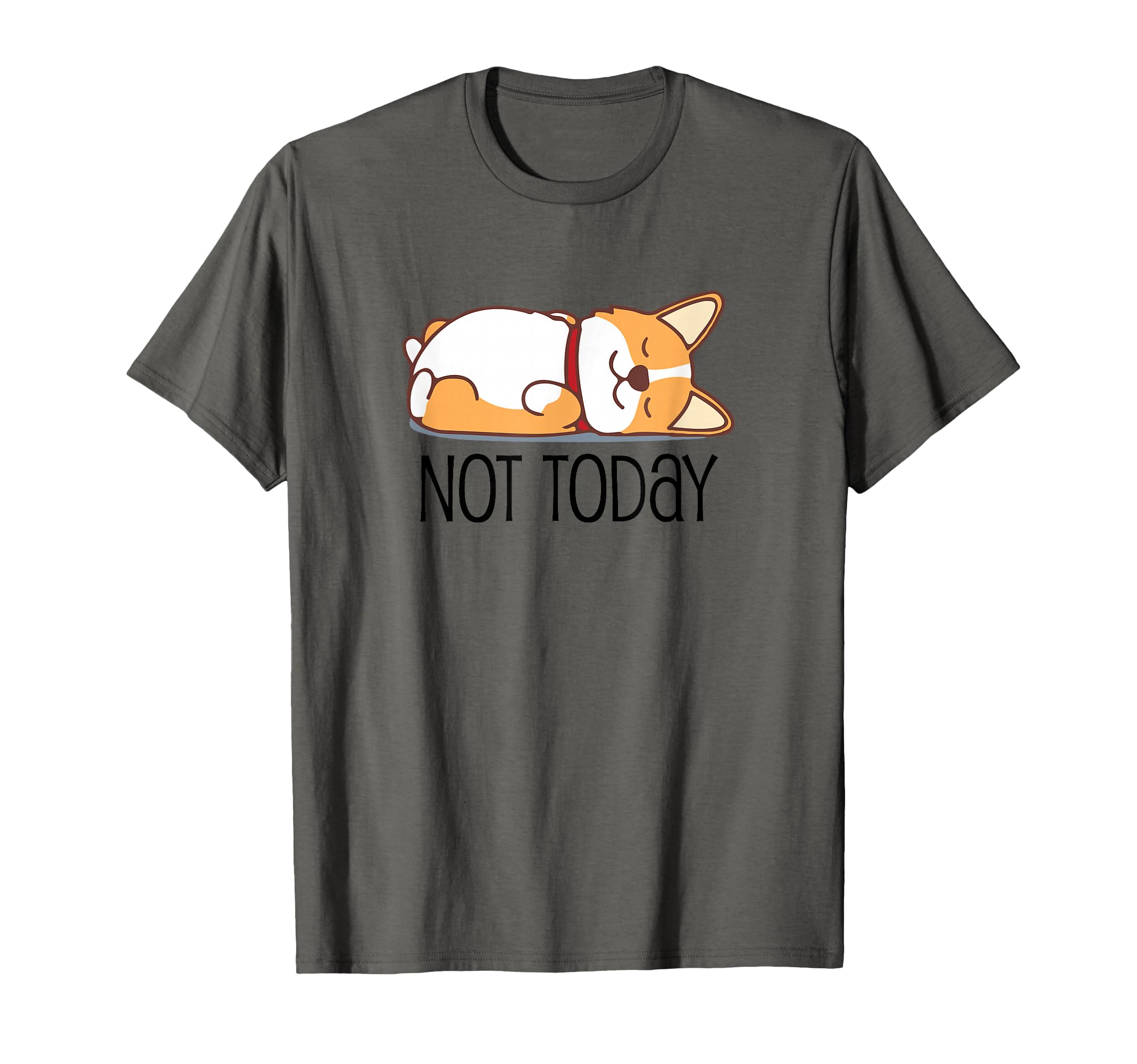 Cute Corgi Gift Funny Dog Lover Not Today Lazy Animal Short Sleeve T-Shirt