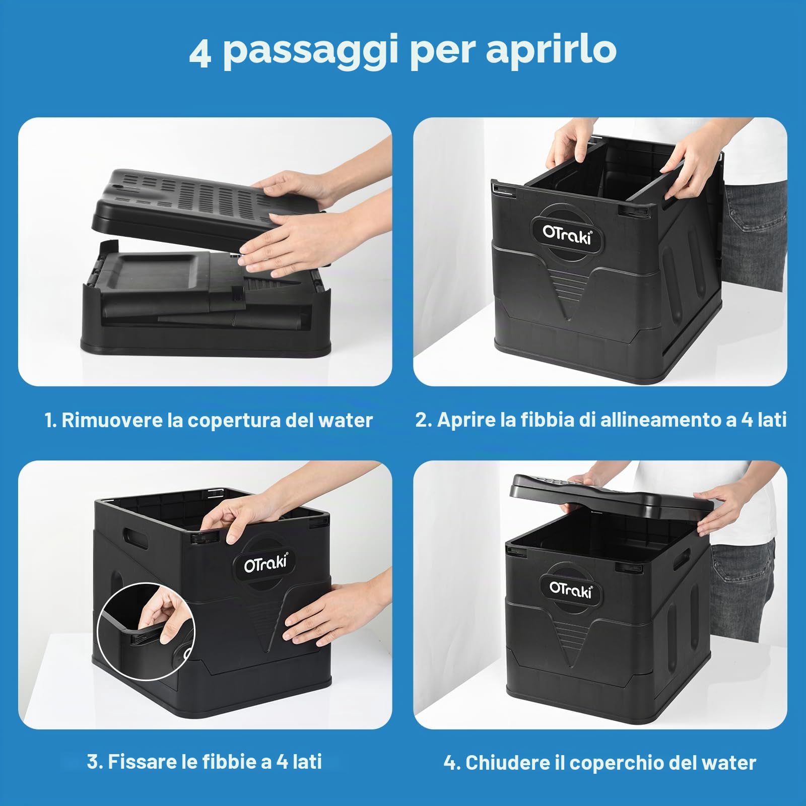 OTraki WC Portatile Adulti, Gabinetto Portatile Adulti Pieghevole, WC da Campeggio, Toilette Portatile da Esterno/Camper