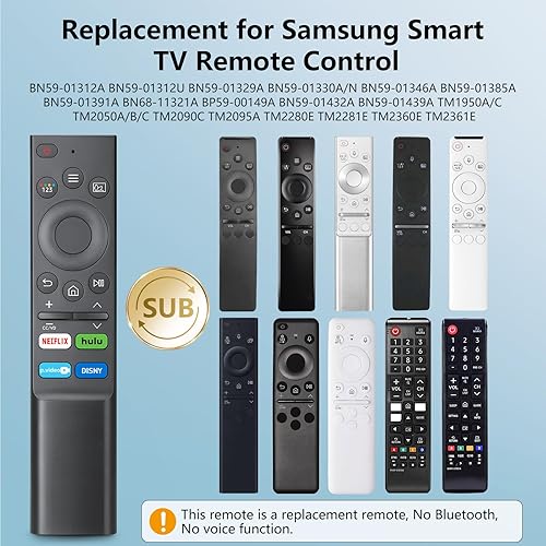 Miniatura 3 de Paquete de 2 reemplazo de control remoto Samsung Smart TV, universal para Samsung 2019-2025 Neo QLED Crystal UHD LCD OLED Smart TV