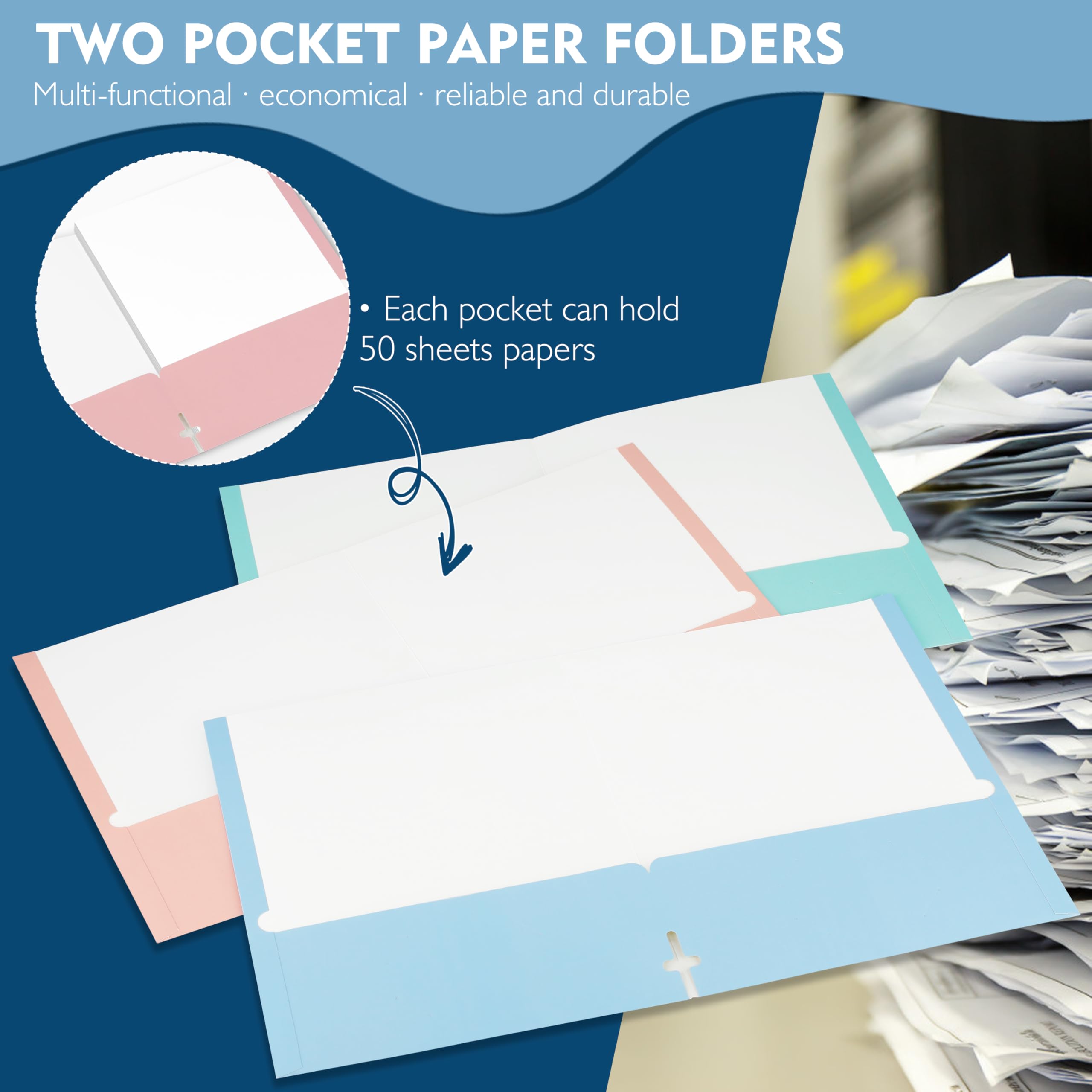Colorful File Folders - 6 Pack Pastel Folders -3 Colorful File Folders - 6 Pack Pastel Folders -3