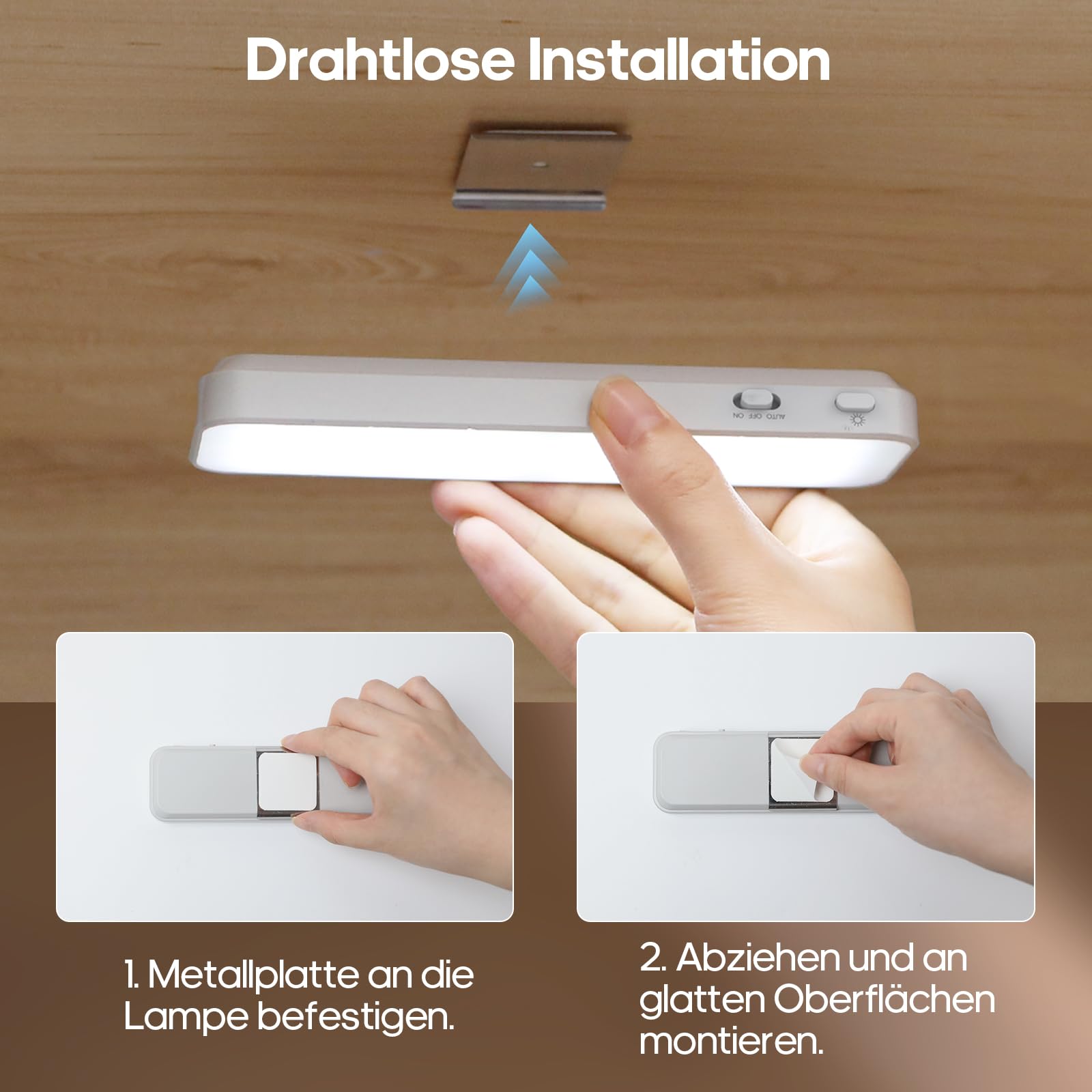 GOODEA 5 Stück Kabellose Bewegungsmelder Licht LED Schrankbeleuchtung - 3 Reihen 15cm 60-LED 1500mAh Schranklicht mit Fernbedienung Timer 3 Farbten Dimmbar - Küche Unterchrank Treppe Flur Beleuchtung