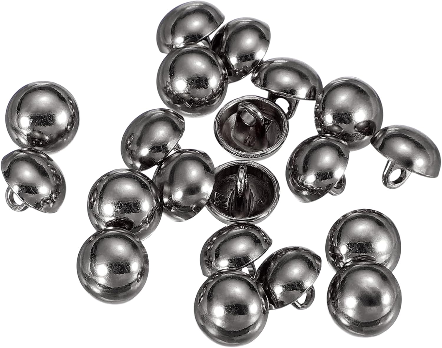 HARFINGTON Half-Domed Metal Sewing Buttons 9mm Black 20Pcs