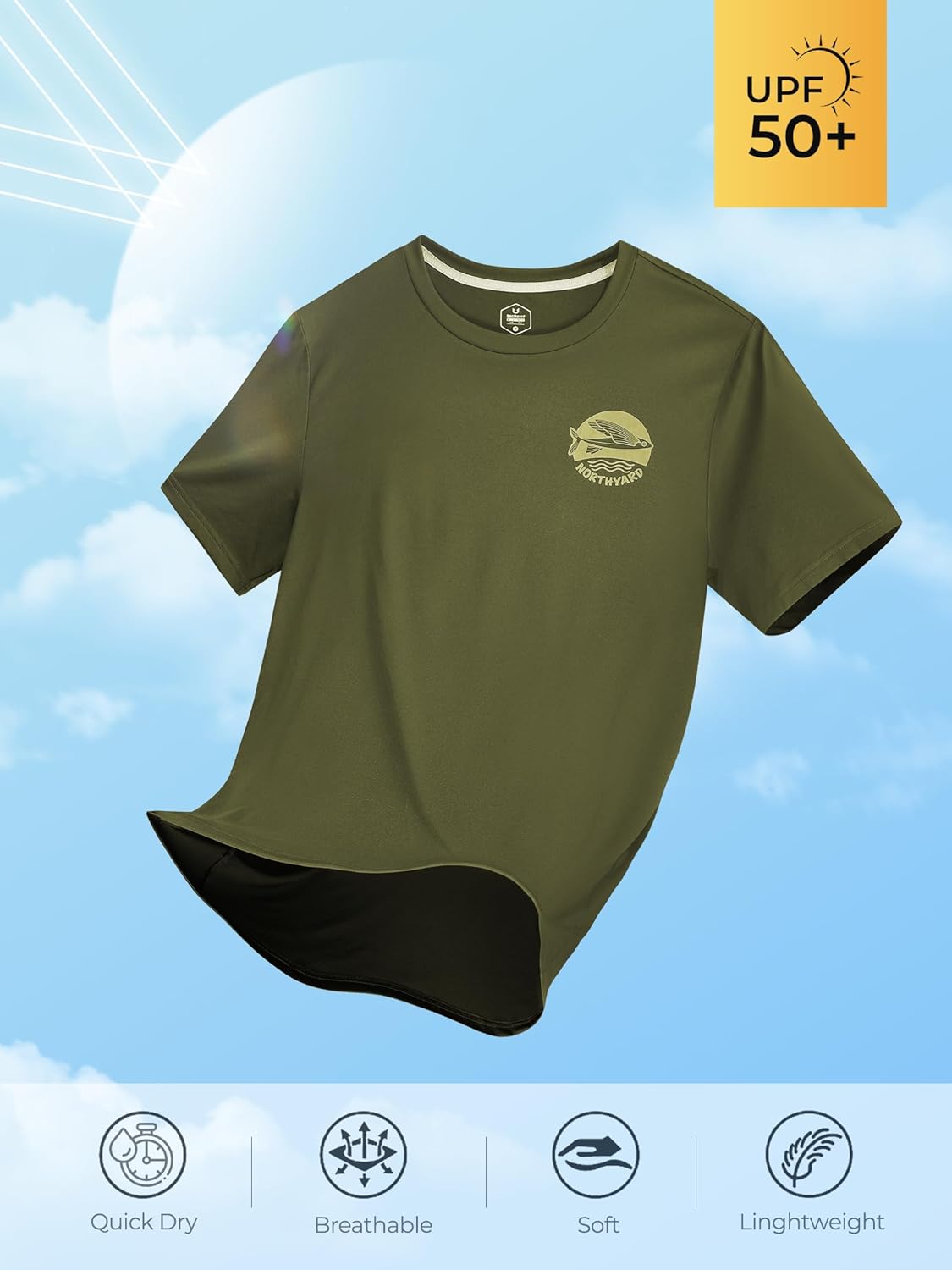 NORTHYARD Mens Swim Shirt Rash Guard UPF 50+ Quick Dry Short Sleeve Fishing Shirts Sun Protection Shirt Beach Water Swimming - Image 4