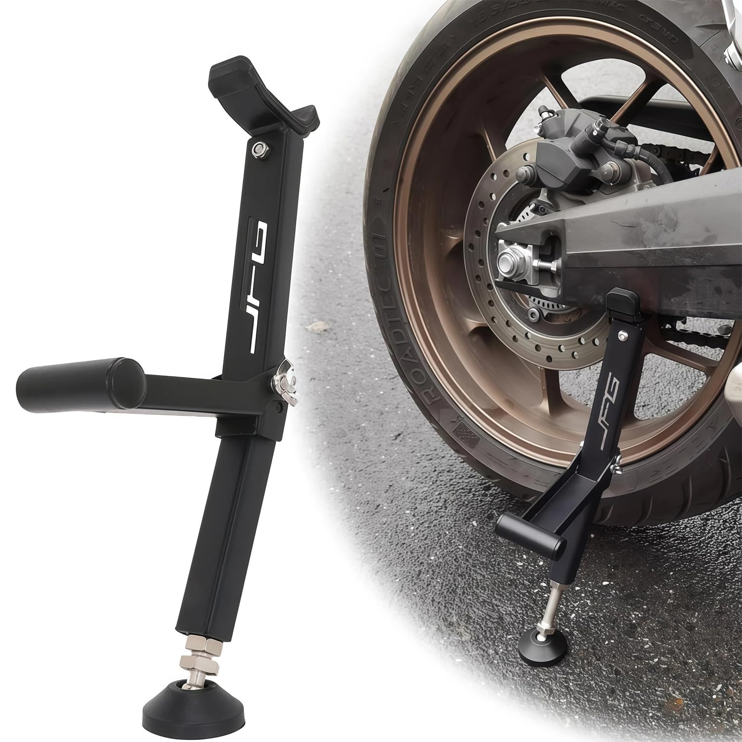 Motorcycle Rear and Front Wheel Lift Stand Trail Stand Easy And Portable-Second Generation New Design for Most Motorcycle Wheels