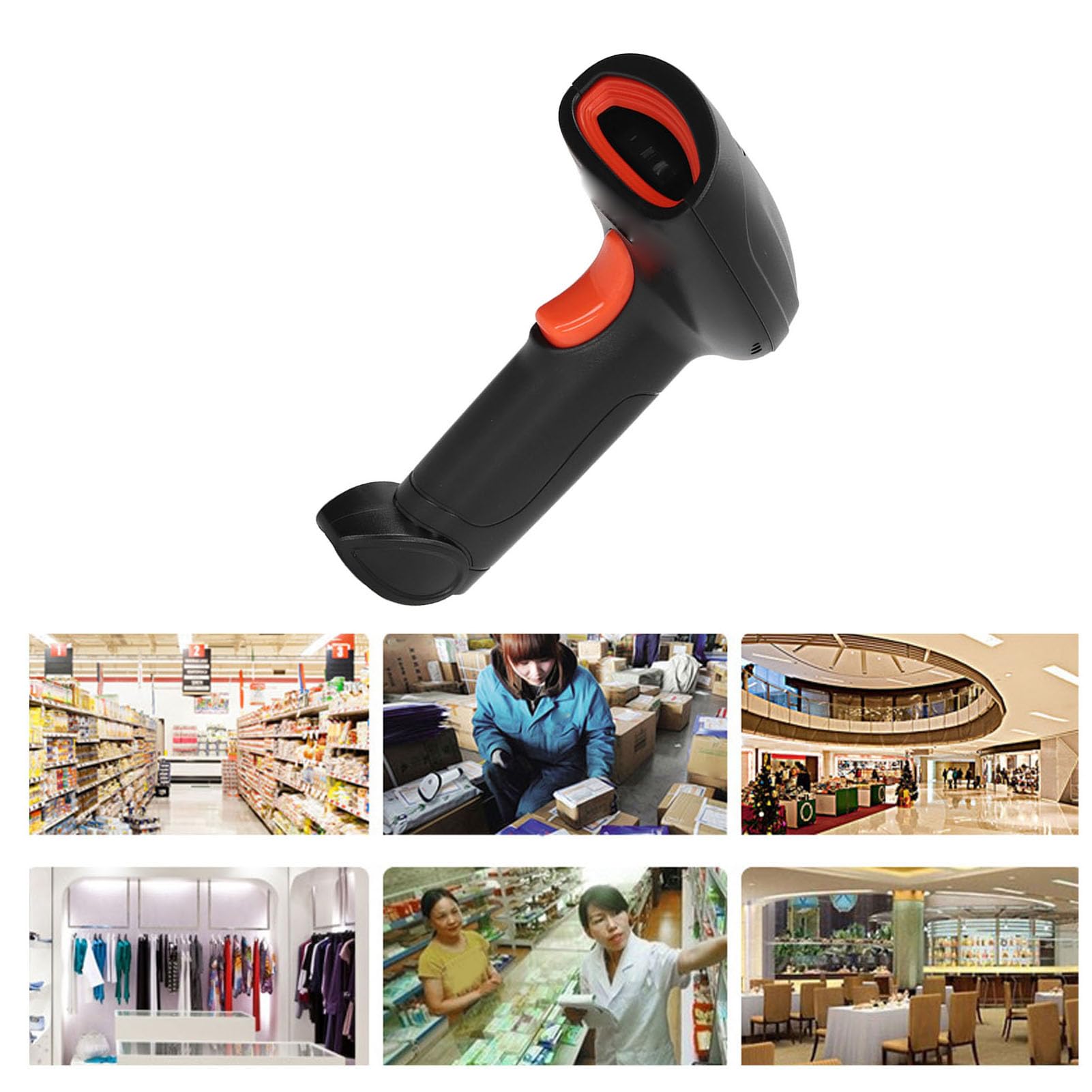 Handheld Skaner kodów kreskowych Bluetooth 2.4G Bezprzewodowy czytnik kodów kreskowych 1D Czytnik kodów kreskowych do supermarketu apteka w centrum handlowym w restauracji sklep