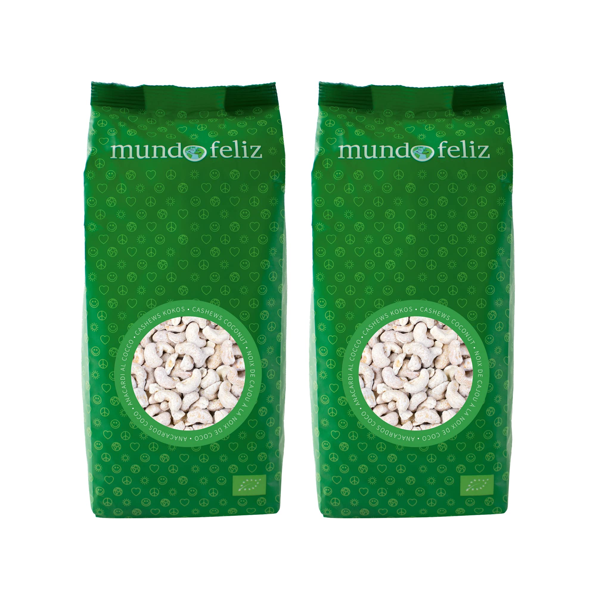Mundo Feliz Anacardos Ecológicos, Tostados, Con Coco Especiado, 2 x 400 g