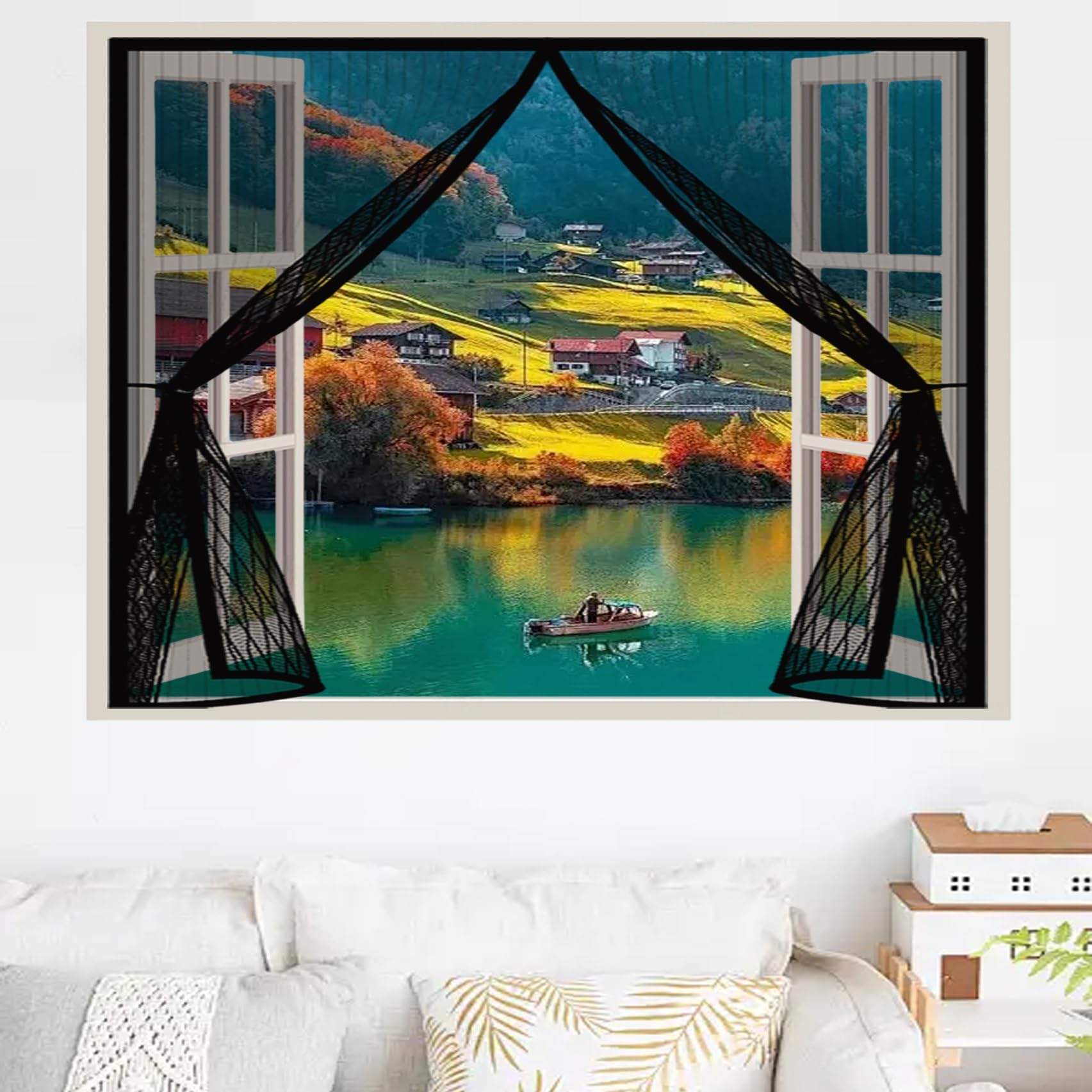 Moustiquaire aimantée 220 x 204 cm : rideau anti-moustique et insectes pour portes