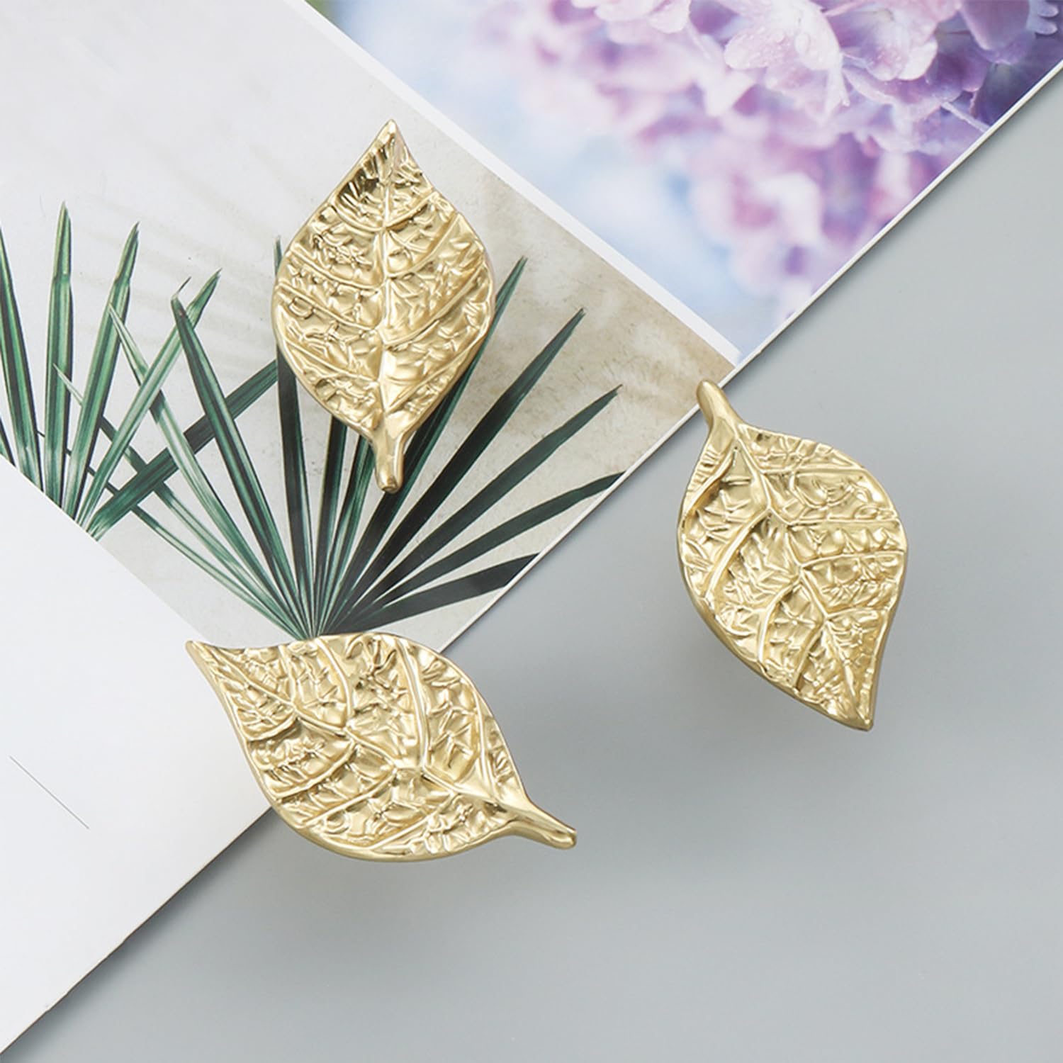 4 stuks glanzend wit kristalkast knoppen, gouden messing lade trekt