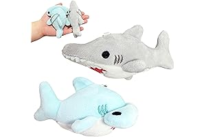 Cute Shark Keychain Plush Set: Swordfish & Shark