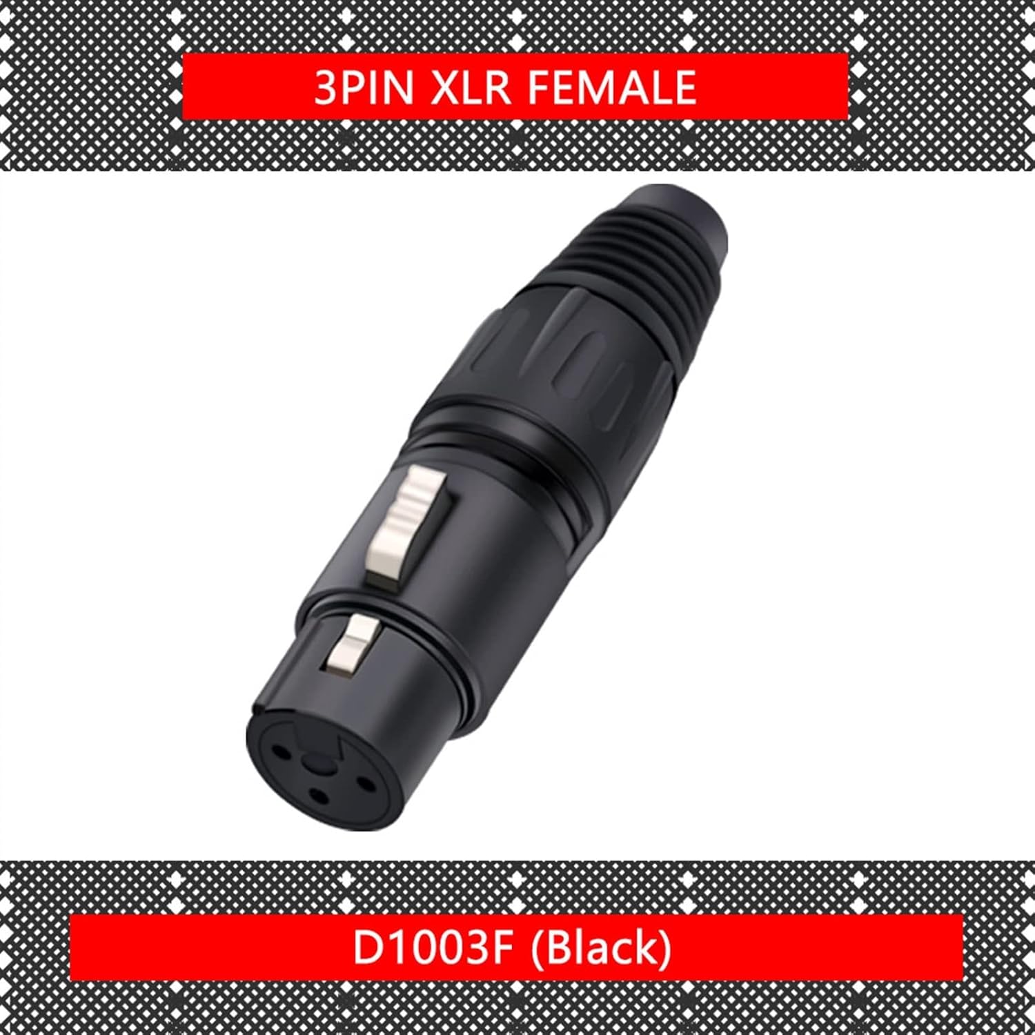 3 Pin X L R Female Jack Wire Connector Shell 3 Pole X L R Socket Microphone M I C Cable Connectors 10Pcs(10xF 3P)