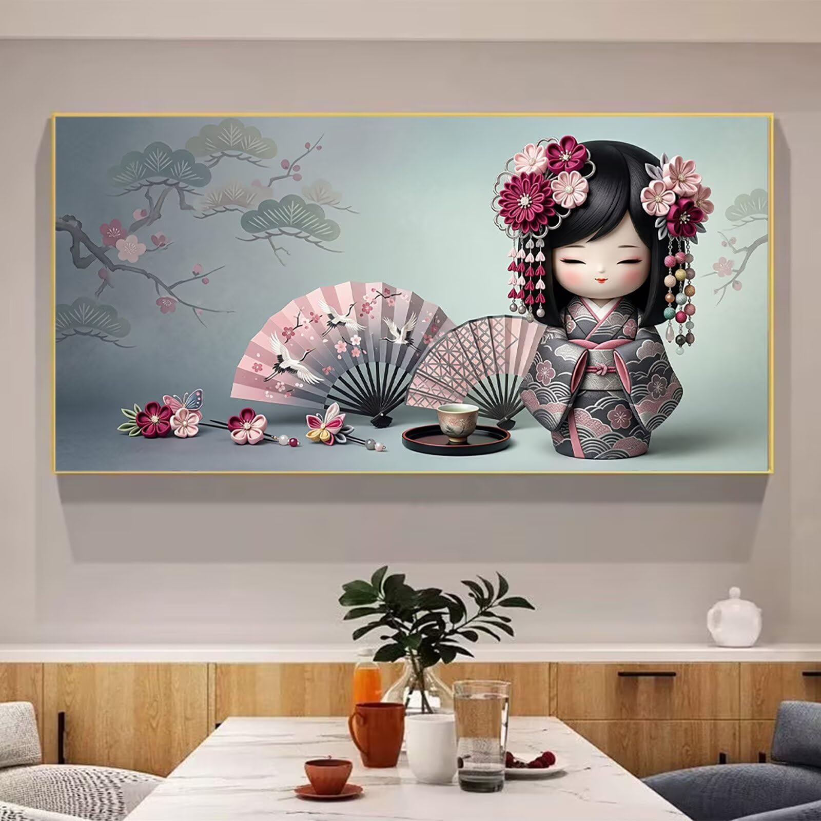 Diamond Painting Japan Diamond Painting Erwachsene Groß XXL Sängerin, 5D Full Eckige Steine Drill Diamanten Malen Nach Zahlen, DIY Set Kreativ Set für Erwachsene Home Decor Wanddeko 100x200cm, Cod-958