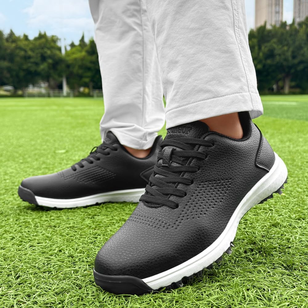 Men's Golf Shoes with Spikes, Suitable for Greens & Outdoor Grass, Waterproof & Slip-Resistant Golf Footwear for Men & Women - Image 2