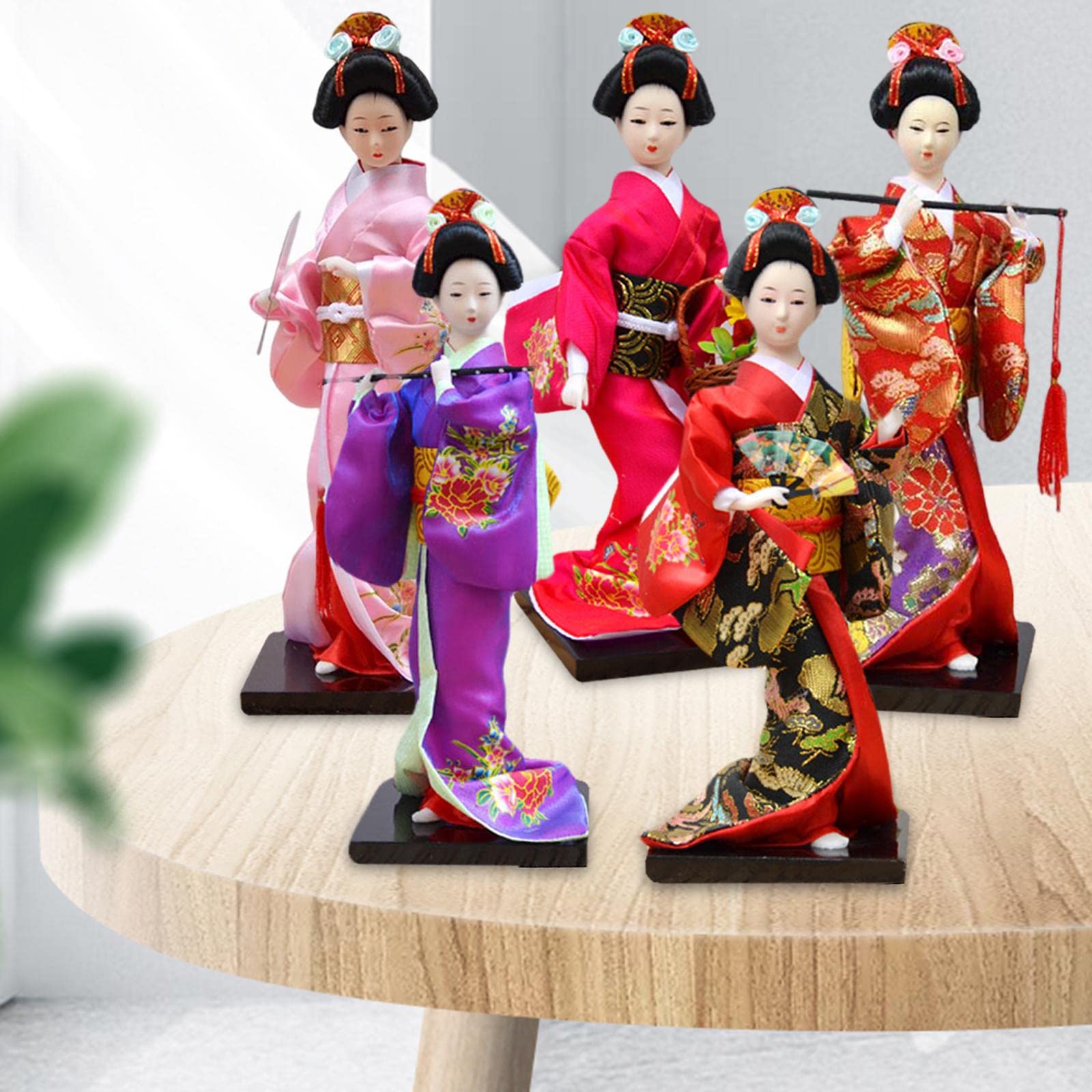 Loom Tree® 11 Inch Japanese Kimono Geisha Doll Office Bar Handcrafted Ornament Red | Home Decor | Other Home Decor 2