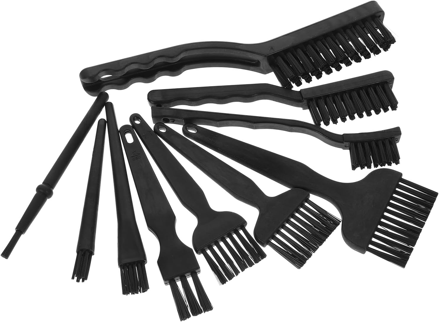 10pcs Anti-Static Cleaning Brush Set for Keyboard Laptop PCB Circuit Board Dust Removal, Multi-Purpose Electronic Cleaning Brushes with Straight Handle for Computer and Gamer