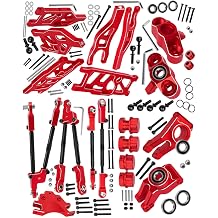 RC Front Rear Suspension A-Arms/teering Blocks/Stub Axle Carriers/Turnbuckles Links/Stabilizer Upgrades Part for 1/5 Kraton,Outcast 8S EXB RC Car,Red