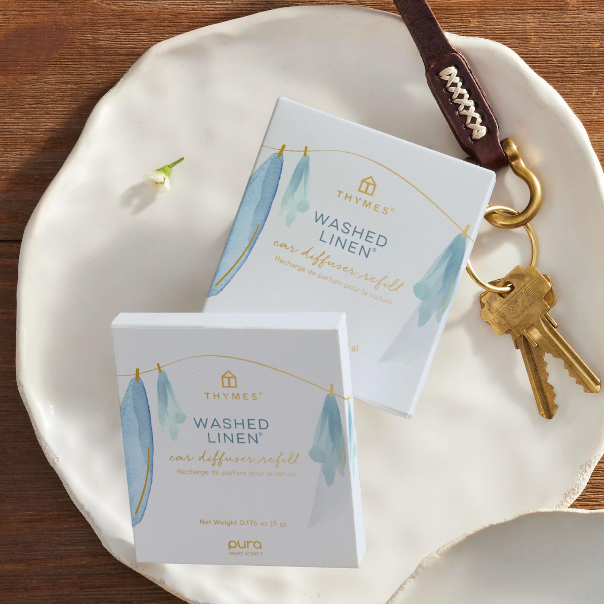 Thymes Pura Car Diffuser Refills 2 Pack of Vehicle Air Fresheners Air Freshener Car Accessories for Women Men — view 2