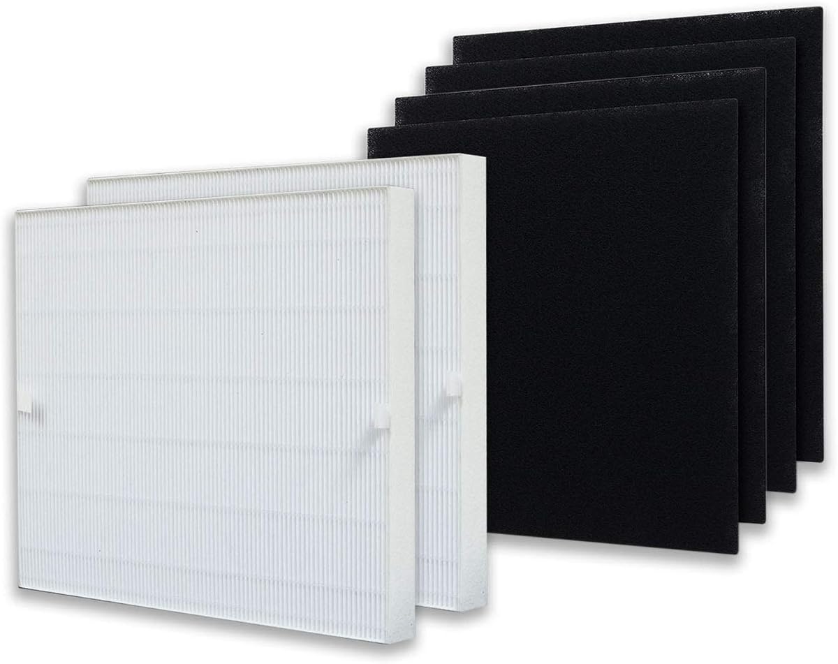 PUREBURG Replacement Filter Compatible with Coway AP-1512HH AP-1518 & AIRMEGA 200M Mighty Air Purifiers, Pack of 2, H13 HEPA and 4 x Activated Carbon Pre-Filter