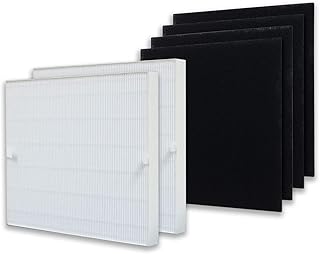 PUREBURG Juego de filtros de repuesto compatibles con purificadores de aire Coway AP-1512HH AP-1518 y AIRMEGA 200M Mighty Air, paquete de 2 unidades H13 HEPA + 4 prefiltros de carbón activado, aire