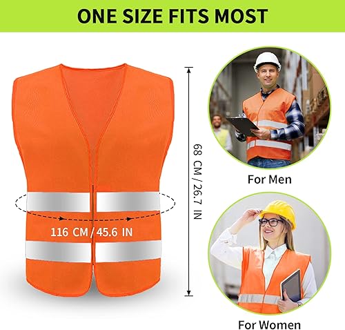 Miniatura 9 de Chaleco de seguridad, chaleco reflectante de alta visibilidad para hombres, trabajo, ciclismo, corredor, topógrafo, voluntario, carretera