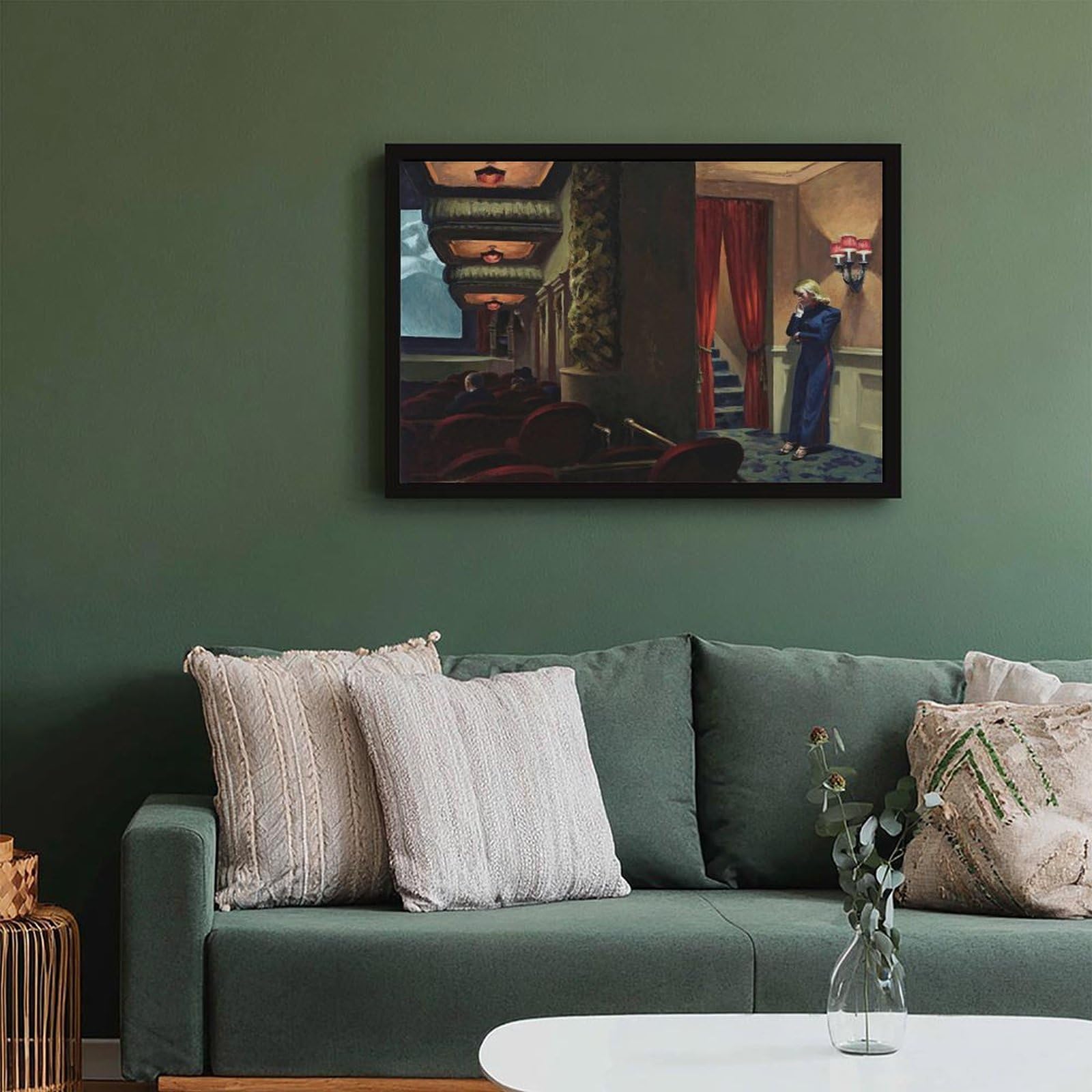 WCYB Edward Hopper Kunstdrucke, Poster, Motiv: New Yorker Film, Leinwand, Dekogemälde, Wandkunst für Büro, Wohnzimmer, zum Aufhängen, 40,6 x 61 cm (L x B)