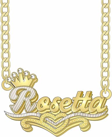 Crown Double Plated Name Necklace 
