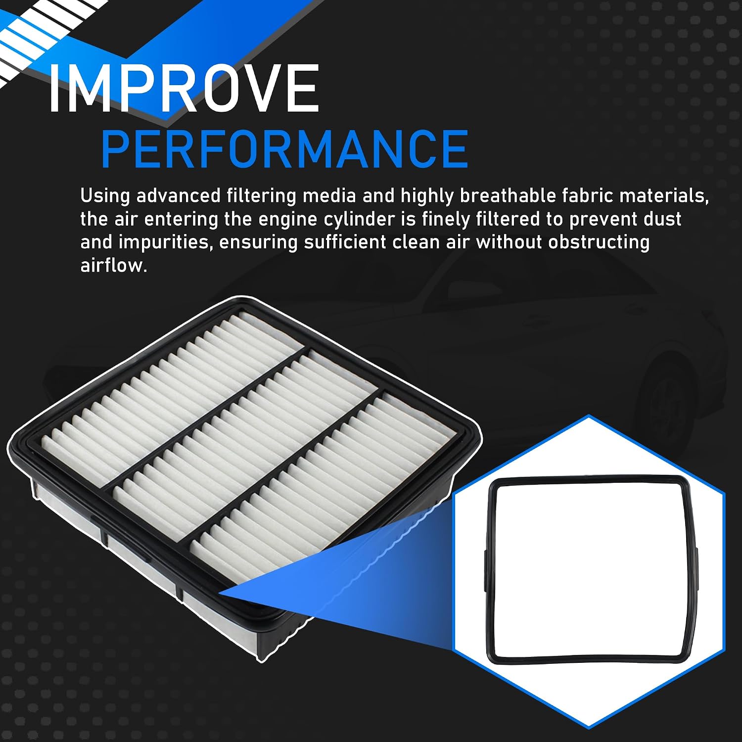 Engine Air Filter Compatible with 2021 2022 2023 2024 Hyundai Elantra Limited/SE/SEL 2.0L Replaces# 28113-AA100 28113-AA100-AS 28113AA100