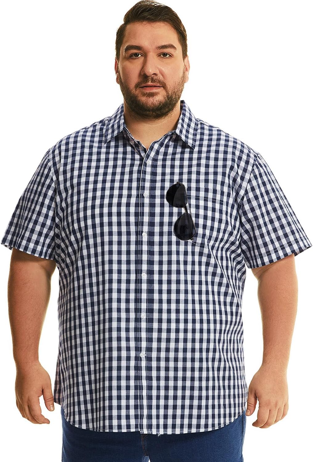 HOdo Big and Tall Mens Cotton Button Down Shirt 2XL-7XL