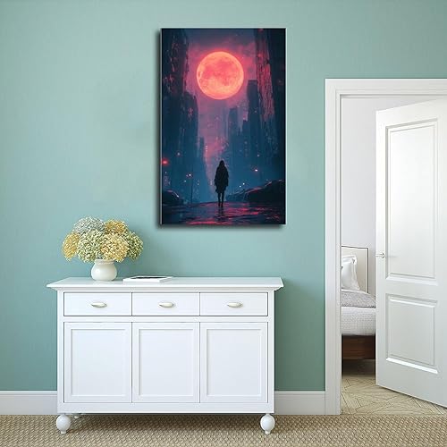 Miniatura 4 de XAHOR Póster digital Dreamscape - Impresión de arte cibernético Synthwave - Decoración de pared estética para jugadores y creadores, póster de