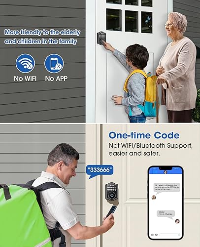 Miniatura 3 de Guardian - Cerradura electrónica para teclado con asa, color negro, 300 códigos PIN de desbloqueo