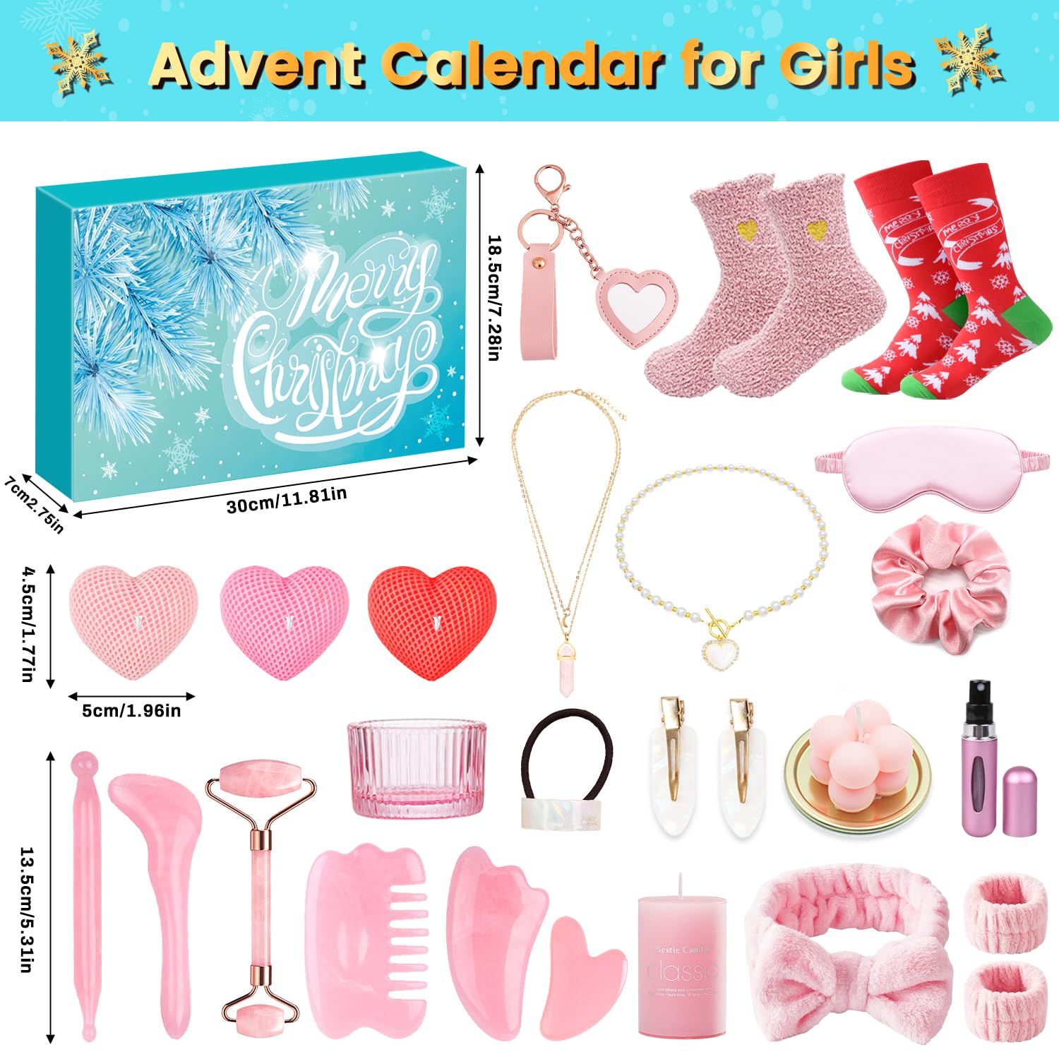 iZoeL Self Care Advent Calendar for Women & Teens 14+, Christmas Countdown Gift Set including Facial Tools, Scented Candle - Image 2