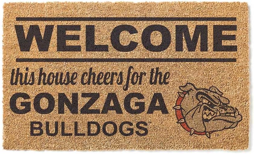 KH Sports Fan Gonzaga Bulldogs Welcome Coir Doormat, 18x30 Inches, Bulldogs Outdoor Rug; Display Your Team Spirit with This Unique Gonzaga Bulldogs Doormat