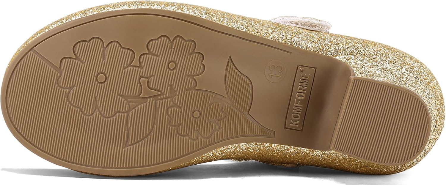 K KomForme Girls Dress Shoes Princess Bow Flats with Rhinestone for Wedding Party, Toddler/Little Kid/Big Kid - Image 7