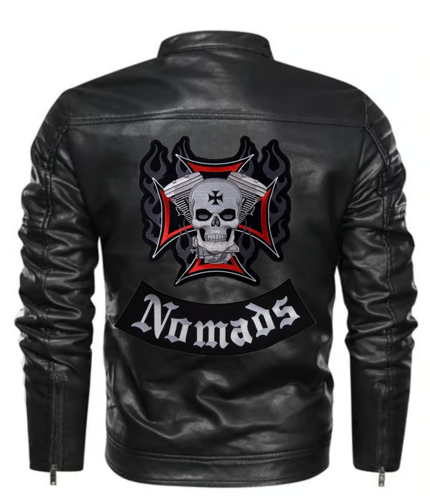 Juego de 2 parches Rocker Skull Estrella Malta | "Nomads" termoadhesivos para chalecos y chalecos de moto, Iron-On para decorar chalecos de moto, bordado en Pilot Motorcycle, para chaleco de moto DIY