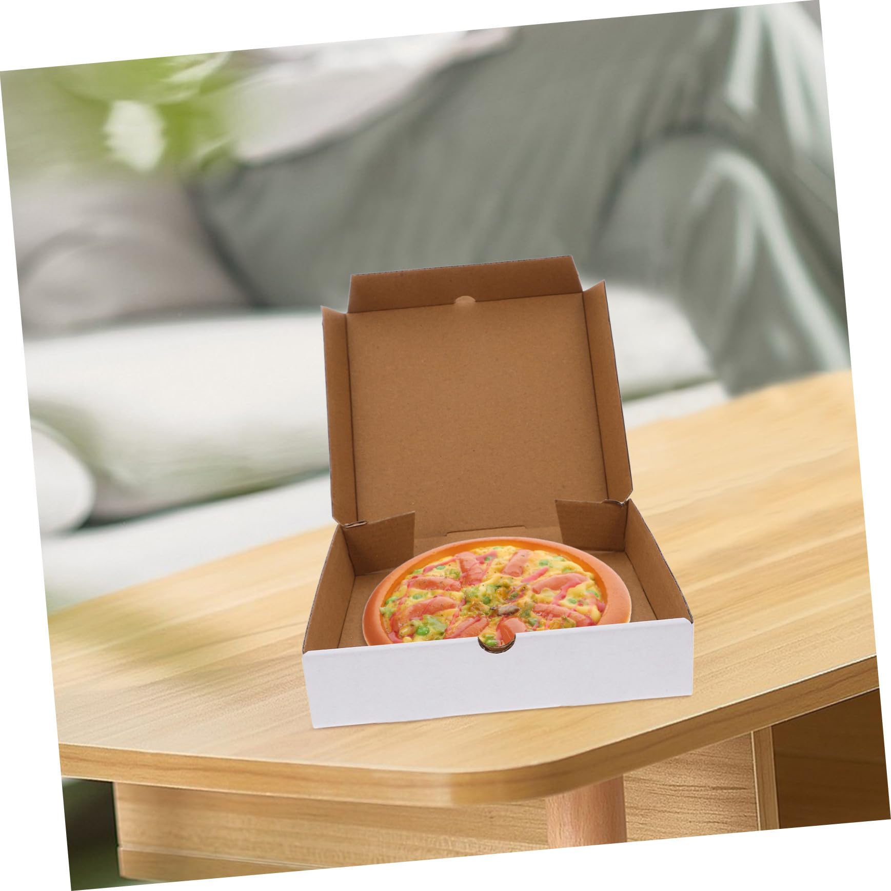 Cajas de Pizza de Color Blanco 30 Piezas de Papel Kraft Corrugado