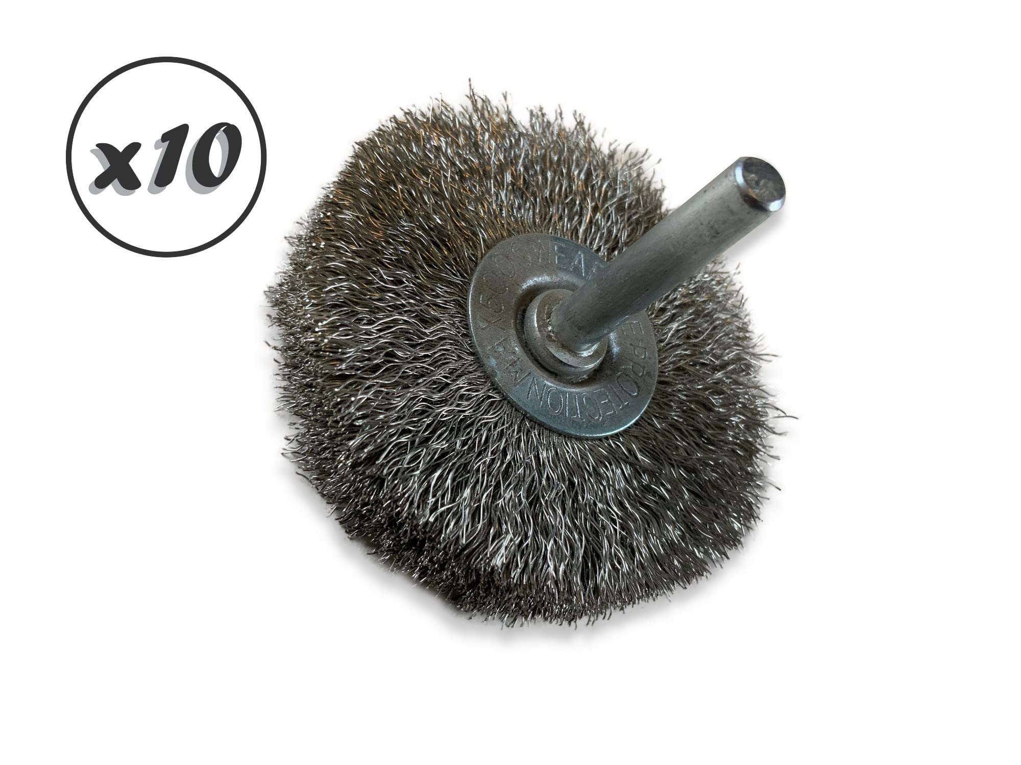 Kibros Lot 10 brosses circulaires tige Ø 60 mm inox souple 12 mm