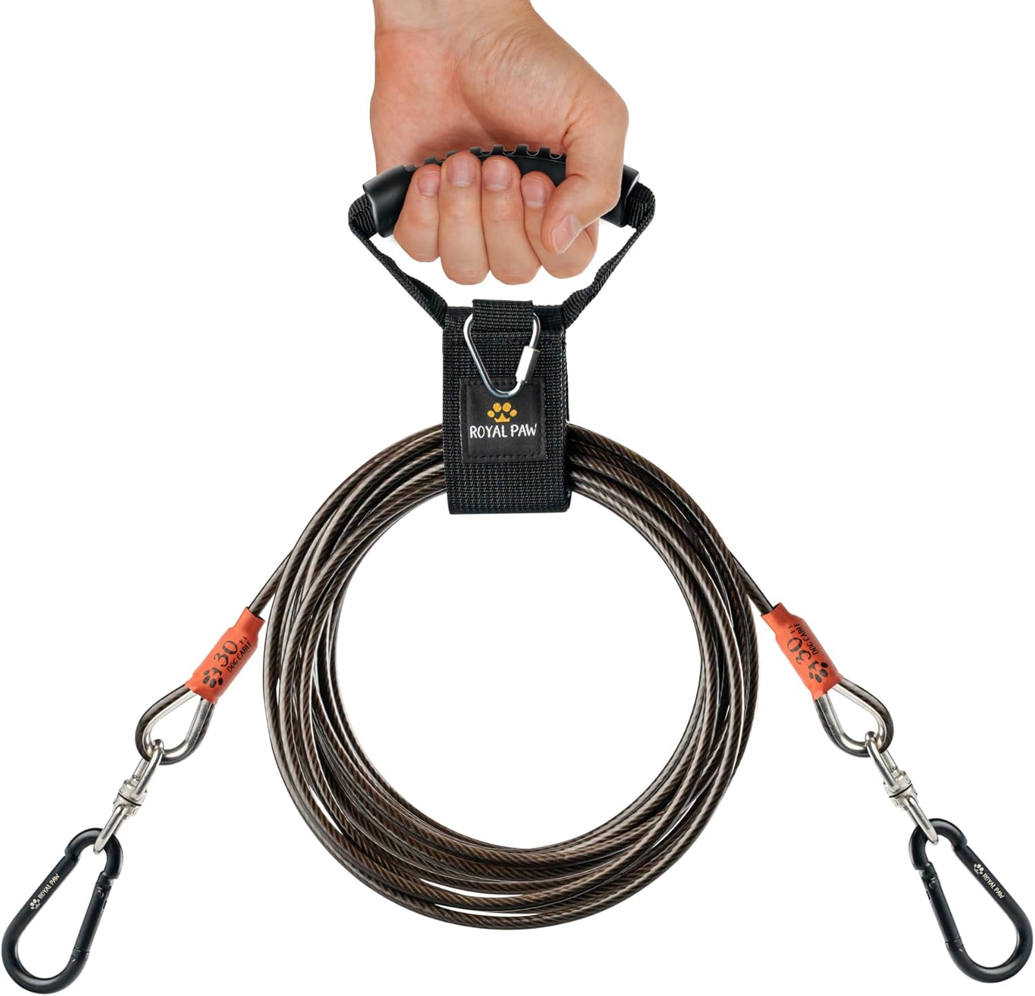 ROYAL PAW Dog Tie Out Cable 30ft Dog Lead for Large Dogs