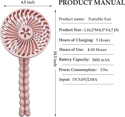 Miniatura 2 de Ventilador de cochecito, ventilador portátil para cochecito, mini ventilador personal a pilas, ventilador de mano con clip para bebé con trípode