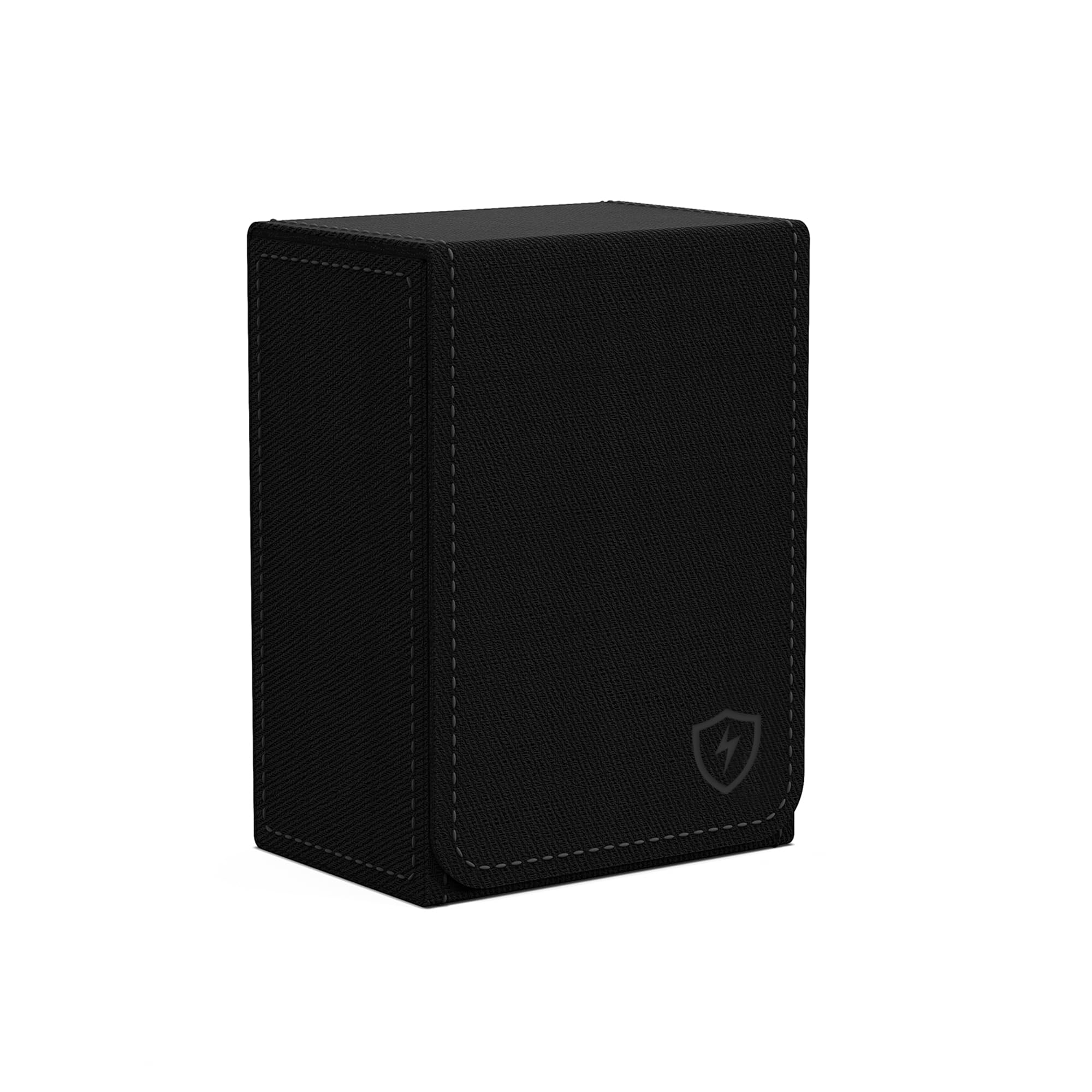 Boltquan Double Decker Leather Poker Card Case - Holds Two Sets of Poker Size Cards - Premium Dual-Deck Holder with Stylish Design and Secure Closure (Black-Black)